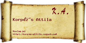Korpás Attila névjegykártya