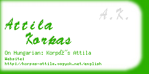 attila korpas business card